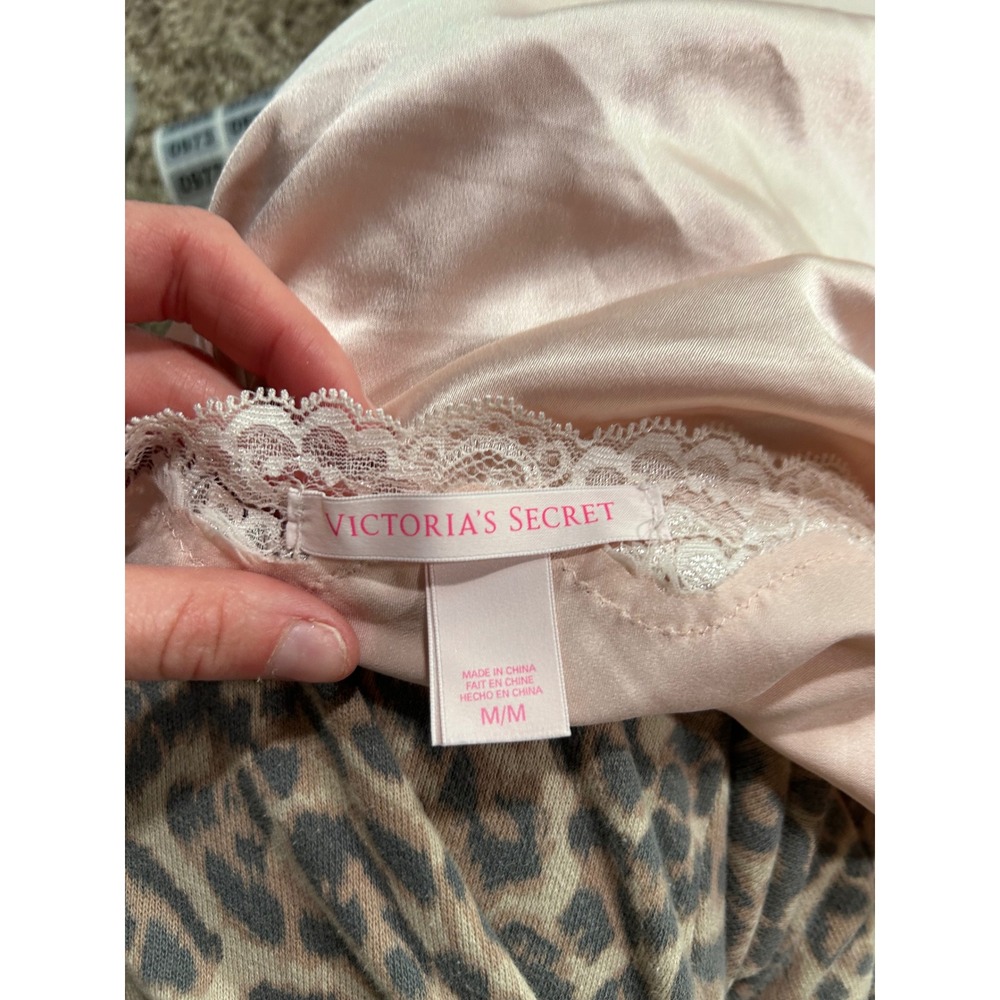 Victorias Secret Satin Lace Trim Slip Dress Pink Mini Chemise M Coquette Bridal - Picture 5 of 8